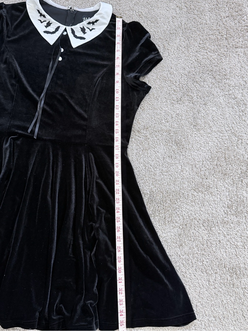 Hell Bunny Black Dress with White Peter Pan Collar - Picture 6 of 6